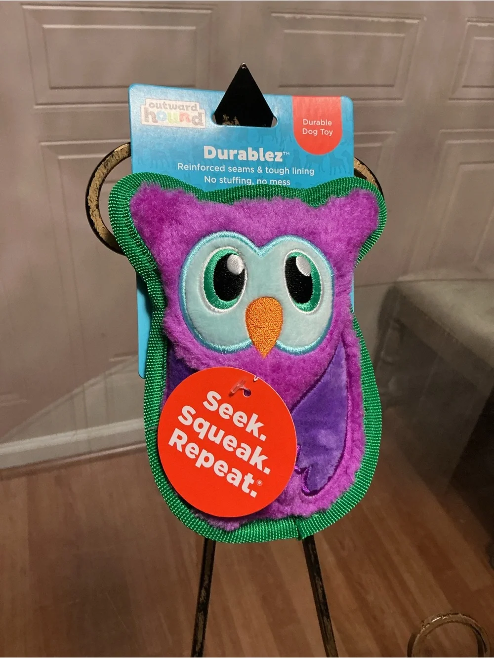 Outward Hound Durablez Minis - Squeaky Plush Dog Toy, No Stuffing Owl